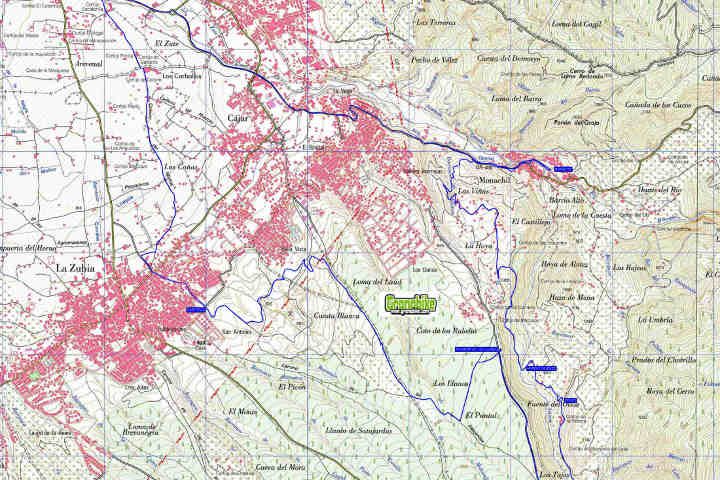 Rutas bicicleta montaña bici btt mtb mountain bike Granada - Llanos de Monachil